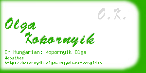 olga kopornyik business card